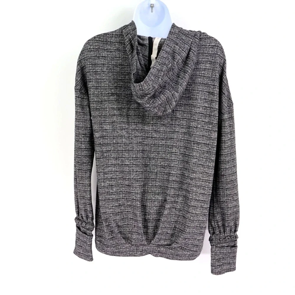 Lululemon Activewear Hooded Pullover Jacket Womens 6 Gray‎ Heathered Thumbholes